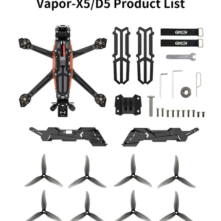 GEPRC Vapor-X5 D5 HD O4 Pro FPV Drone 5Inch O4 Air Unit VTX 4K 120fps Recording 2207E 1960KV Motor RC Quadcopter Freestyle Drone