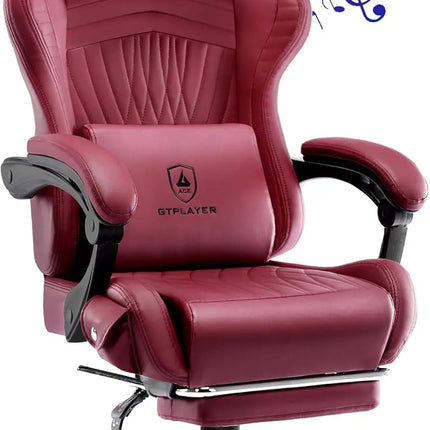 GTPLAYER Gaming Chair, Computer Chair with Footrest and Bluetooth Speakers, High Back Gaming Chair