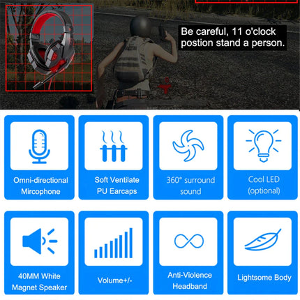 LED Light Wired Gaming Headphones With Microphone Noise-cancelling Gamer Headset for PC Computer Laptop PS4 PS5 Xbox