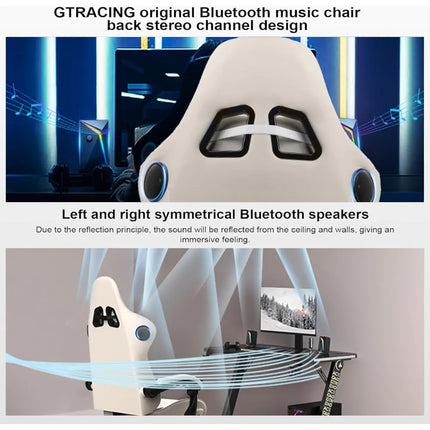 GTPLAYER Gaming Chair, Computer Chair with Footrest and Bluetooth Speakers, High Back Gaming Chair