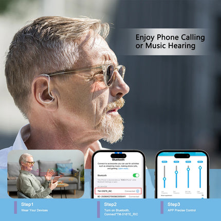 Hearing Aid with Bluetooth 16 CHANNEL Hearing Aids Rechargeable for Deafness High Quality with Noise Cancelling audifonos