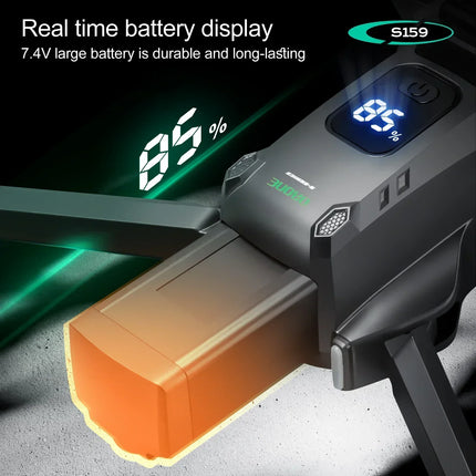 2024 S159 GPS Brushless Drone Screen Controlled Memory Card 8K HD Camera Obstacle Avoidance Aerial Photography Dron Toy Gift 2KM