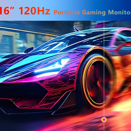 16-Inch 120Hz Portable Gaming Monitor – 1920x1200p Aluminum Display with Stand for Phone, Laptop, Xbox, and Mac