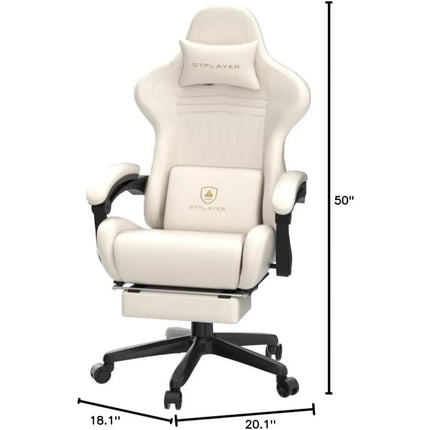 GTPLAYER Gaming Chair, Computer Chair with Footrest and Bluetooth Speakers, High Back Gaming Chair