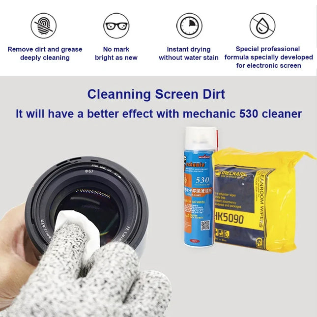 MECHANIC HK5090 Anti-static Dust-free Wiper for Mobile Phone Tablet LCD Lens Glass Back Cover Repair Wiping Dust Removal Tool