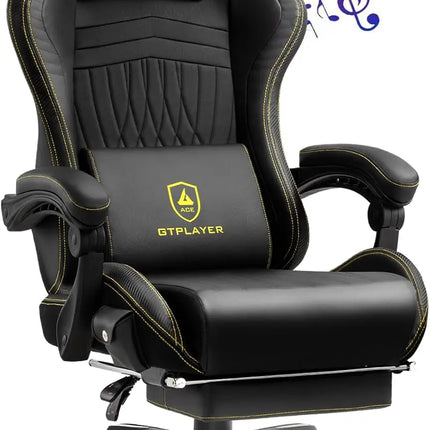 GTPLAYER Gaming Chair, Computer Chair with Footrest and Bluetooth Speakers, High Back Gaming Chair