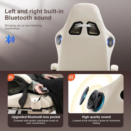 GTPLAYER Gaming Chair, Computer Chair with Footrest and Bluetooth Speakers, High Back Gaming Chair