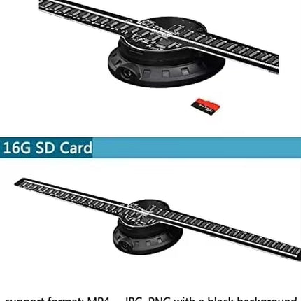 42CM 3D Hologram Fan 3D Holographic Projector Advertising Display Light HD Holographic Projector for Stores Bars Party Xmas