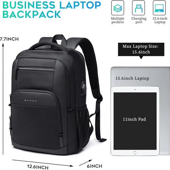 BANGE Sling Travel Laptop Backpack Fits 15.6 Inch Laptop for Men and Women Waterproof with Side Mesh Pocket USB Charging Port - AIcomStore