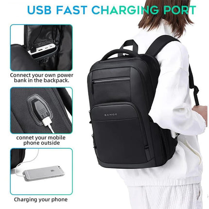 BANGE Sling Travel Laptop Backpack Fits 15.6 Inch Laptop for Men and Women Waterproof with Side Mesh Pocket USB Charging Port - AIcomStore