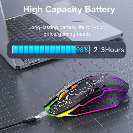 Bluetooth 5.2 Mouse RGB 2.4G Wireless Mouse Dual - Mode Gaming Mouse 6 Buttons Silent Mouse For MacBook Tablet Laptops Computer - AIcomStore