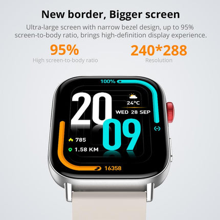 COLMI C8 Max Smart Watch 1 ATM Waterproof Wireless Charging&Calling 1.93 Inches 100+Sports Modes Wearable Smartphone Black Steel Wristwatch