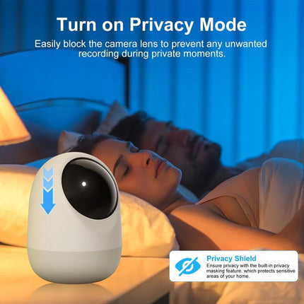 2K 360°Pan-Tilt Indoor Security Camera with 5/2.4Ghz Wifi, Motion/Sound Detection & Auto Tracking for Home, Pet, Baby Monitoring, 2-Way Audio, Night Vision, Siren Phone App Camara Con Wifi Camera Son Deck