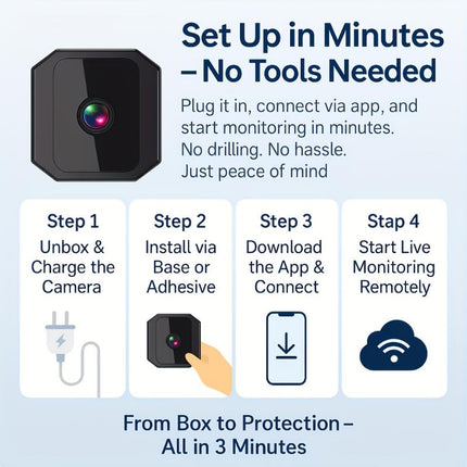 Wireless Surveillance Camera - Full-Color Night Vision, Two-Way Voice Call, Motion Detection, Built-In AP Hotspot, Internet-Free Viewing, Real-Time Monitoring for Home, Family, and Pet Safety