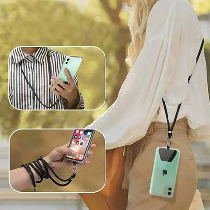 Universal Mobile Phone Lanyard Adjustable Diagonal Span Detachable DIY Nylon Rope for Hanging around the Neck anti Loss Cord