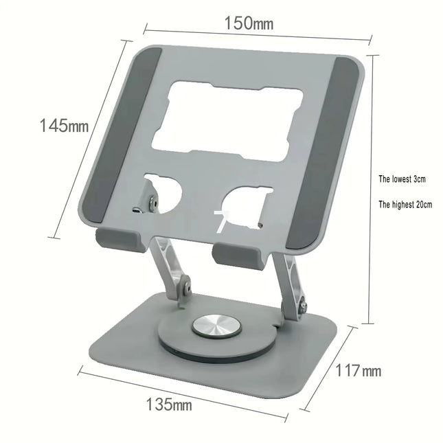 Ipad Stand 360 Rotating, Adjustable Tablet Stand for Desk, Portable Monitor Tablet Stand Holder Office Accessories