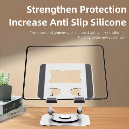 Ipad Stand 360 Rotating, Adjustable Tablet Stand for Desk, Portable Monitor Tablet Stand Holder Office Accessories