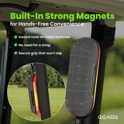 Gearit Soundbrick RGB Wireless Golf Magnetic Bluetooth Speaker 16W Audio Output IPX6 Water-Resistant Portable Stereo Sound with Every Beat