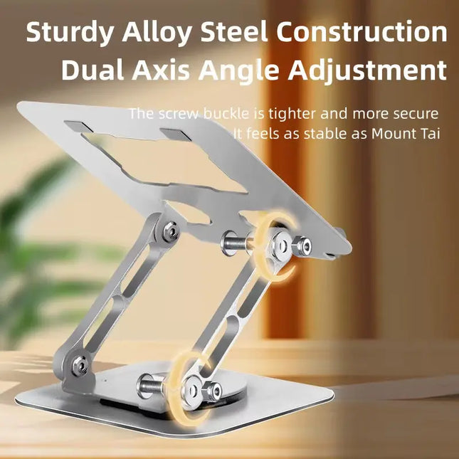 Ipad Stand 360 Rotating, Adjustable Tablet Stand for Desk, Portable Monitor Tablet Stand Holder Office Accessories