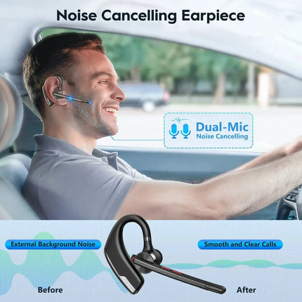 M51 Bluetooth 5.2 Wireless Headset Earphones Headphone with Dual-Mic CVC8.0 Noise Cancelling Handsfree Business Earbuds