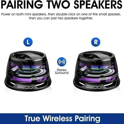 Bluetooth Speaker Portable G200 RGB Lighting Magnetic Speaker BT5.3 Mini Sound Box 7 Hours Playback Phone Holder