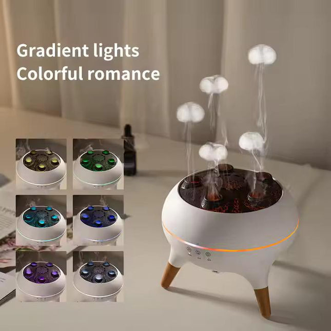 HALLOWEEN GIFT Ghost Campfire Flickering Night Light Ultrasonic Air Humidifier with 7 Shade LED Light & Volcano Aroma Diffuser for Halloween Decor & Home Essentials