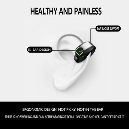 Earphone Clip Wireless Bluetooth Headphone Bone Conduction Headset High Quality TWS Auriculares Sport Noise Canceling With Mic - AIcomStore