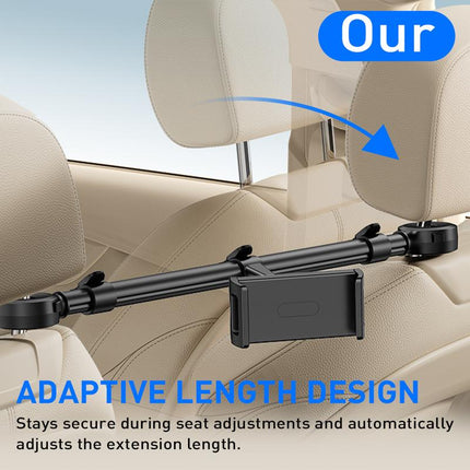 Tryone Car Headrest Tablet Holder - [3 in 1 Extension Arm] Rear Seat Adjustable Tablet Car Holder, Essential for Kids Road Trip, Suitable for 4.7-12.9 Inch Devices Such as Ipad Pro, Air, Mini, Galaxy, Fire, Black