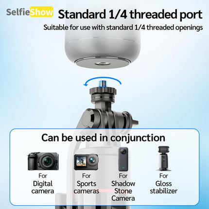 Selfieshow AI Intelligent 360° Tracking Gimbal, 1 Count USB Rechargeable Selfie Stick with Mount, Selfie Accessories for Phone, Camera, Vlog, Live Streaming