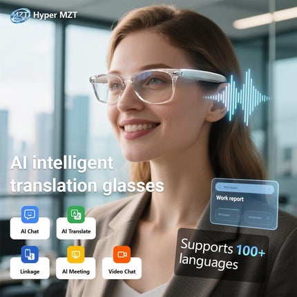 F16 Smart Glasses with Ai Language Translation, Intelligent Interaction, Voice Calling, Dual Type-C Fast Charging, Perfect Gift