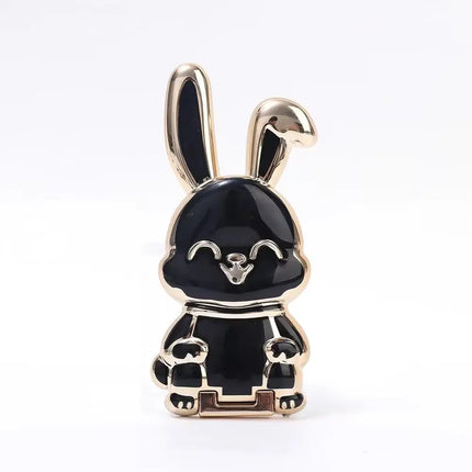 Finger Ring Phone Holder Desktop Ultra-Thin Cartoon Rabbit Phone Stand Foldable Buckle Adhesive Pull Rod Support Frame