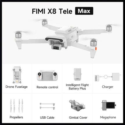 🚀 FIMI X8 TELE MAX Drone 2025 | 4K HDR 48MP Camera | 20KM Range | 3 - Axis Gimbal | Professional GPS Quadcopter - AIcomStore