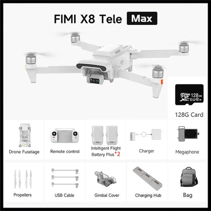 🚀 FIMI X8 TELE MAX Drone 2025 | 4K HDR 48MP Camera | 20KM Range | 3 - Axis Gimbal | Professional GPS Quadcopter - AIcomStore