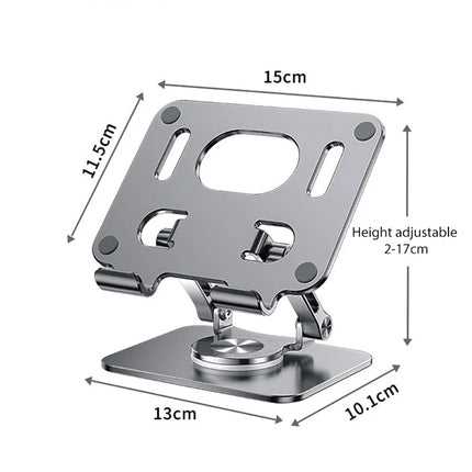 Foldable Mobile Phone Holder 360 Degree Rotating Hollowed Tablet Riser Anti Slip Tablet Holder Height Adjustable for 4.7 - 12 Inch - AIcomStore