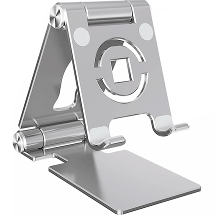 Foldable Mobile Phone Holder 360 Degree Rotating Hollowed Tablet Riser Anti Slip Tablet Holder Height Adjustable for 4.7 - 12 Inch - AIcomStore