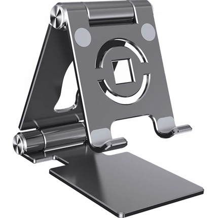 Foldable Mobile Phone Holder 360 Degree Rotating Hollowed Tablet Riser Anti Slip Tablet Holder Height Adjustable for 4.7 - 12 Inch - AIcomStore