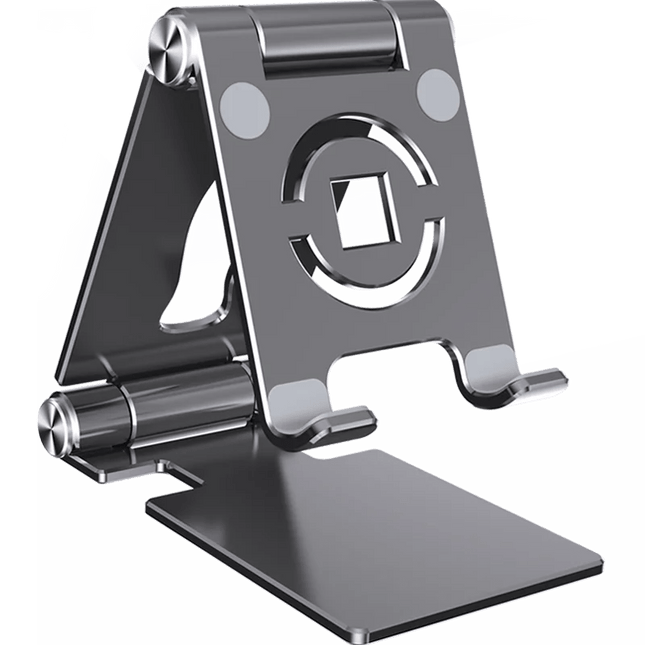 Foldable Mobile Phone Holder 360 Degree Rotating Hollowed Tablet Riser Anti Slip Tablet Holder Height Adjustable for 4.7 - 12 Inch - AIcomStore