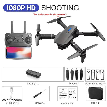 KBDFA 2025 E88 Professional Wide Angle RC Dron HD 4K Camera Mode Foldable Helicopter Aircraft Quadcopter Drone Kid Gift Toys - AIcomStore