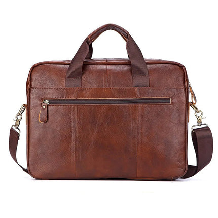 Men Genuine Leather Handbags Casual Leather Laptop Bags Male Business Travel Messenger Bags Men's Crossbody Shoulder Bag - AIcomStore