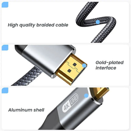 NIERBO Mini HDMI to HDMI Cable HD 4K 60Hz High - Speed Braided HDMI - compatible Cable Bi - Directional 2.0Cord for HDTV Tablet Camera - AIcomStore