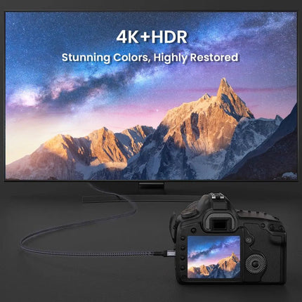 NIERBO Mini HDMI to HDMI Cable HD 4K 60Hz High - Speed Braided HDMI - compatible Cable Bi - Directional 2.0Cord for HDTV Tablet Camera - AIcomStore