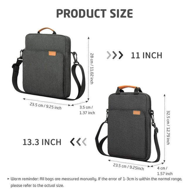Tablet Shoulder Sleeve Bag For IPad air pro 12.9" , IPad Air 10.9" Surface Go 3/2 Galaxy Tab A 10,Laptop Pouch Handbag Birefcase - AIcomStore