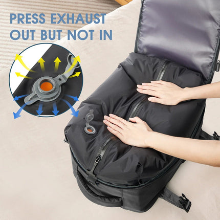 Vacuum Backpack Travel Bag for Men Large Capacity Backpack Business Laptop Backpack Women Men Expandable Backpack School Bag - AIcomStore