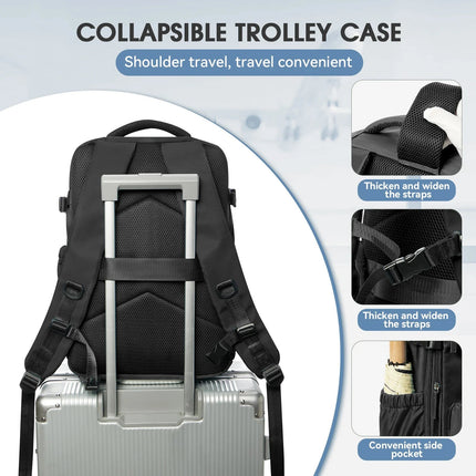 Vacuum Backpack Travel Bag for Men Large Capacity Backpack Business Laptop Backpack Women Men Expandable Backpack School Bag - AIcomStore